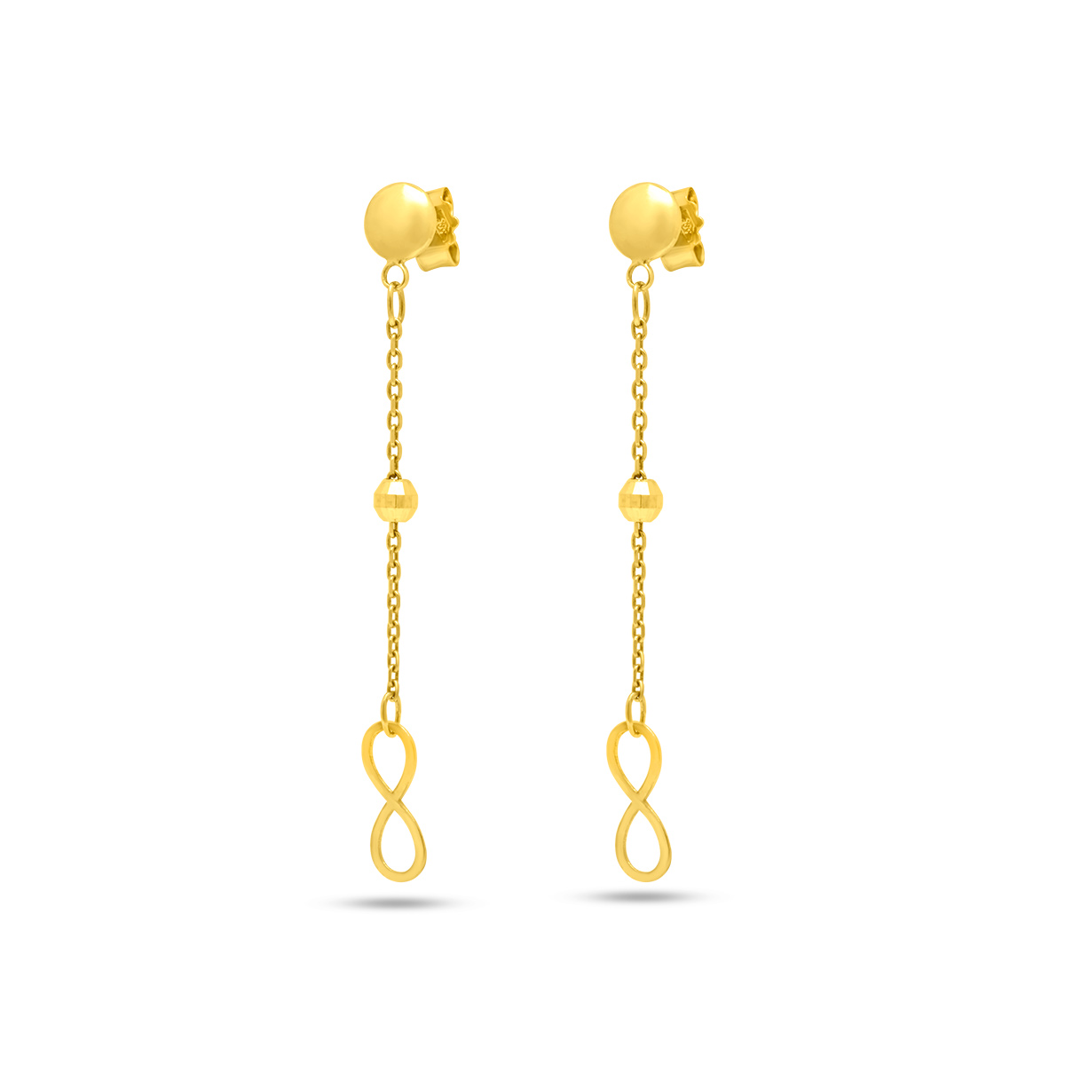 Χρυσά κρεμαστά σκουλαρίκια Infinity Κ14